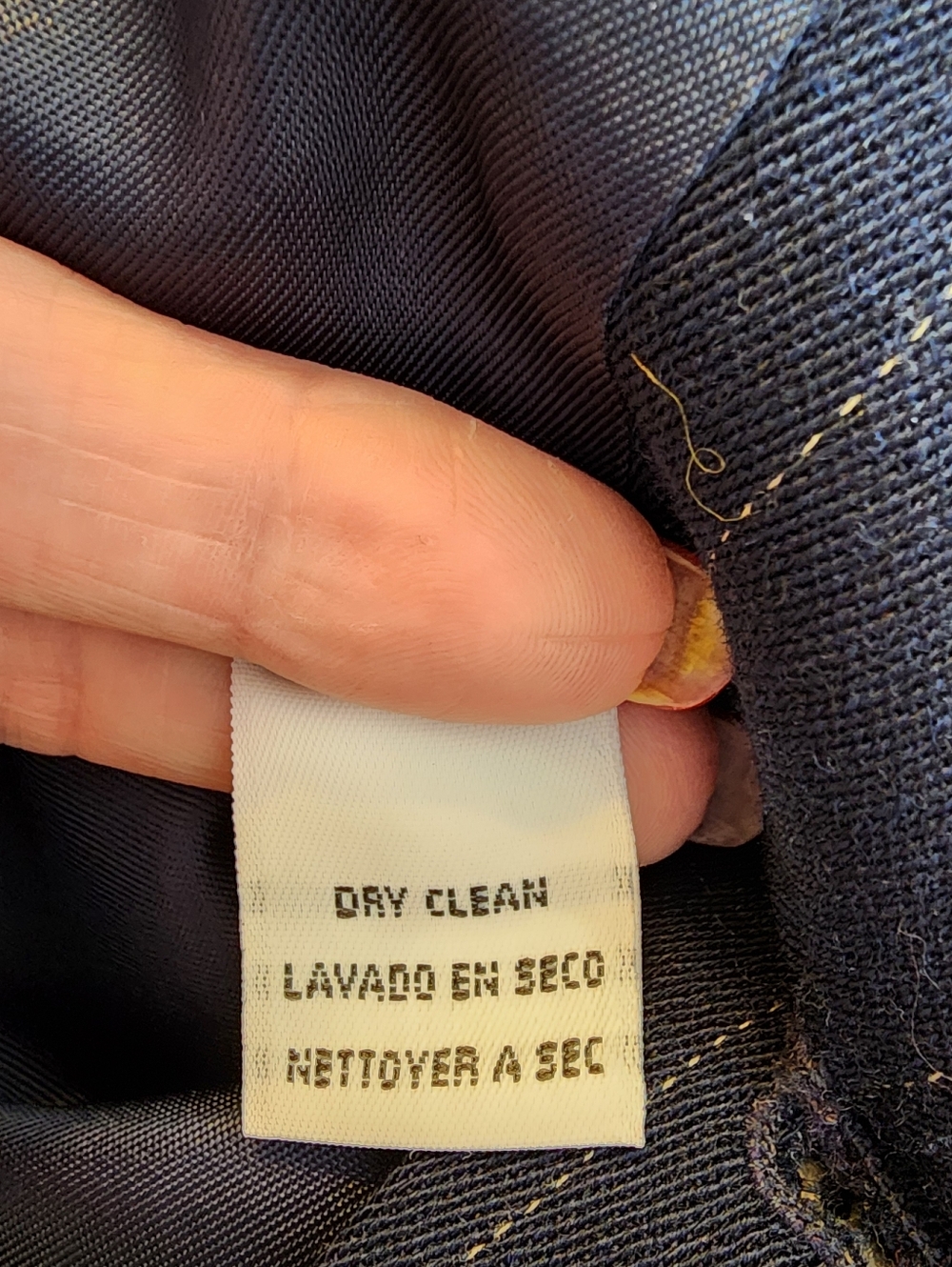 Jones New York Blazer Dsrk Blue Pinstripe Tailored Tuxedo Military Jacket Office - Picture 8 of 16